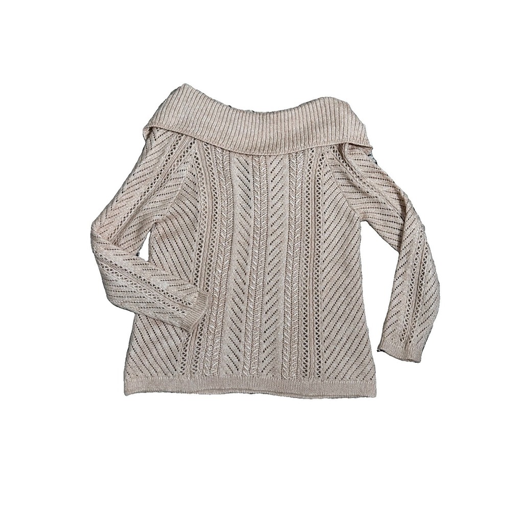 White‎ House Black Market Coquette Pointelle Knit Sweater